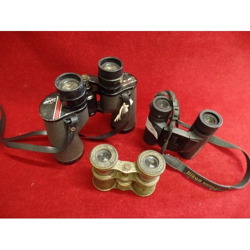 69 - VINTAGE OPERA GLASSES, PROPERTY OF THE INTERNATIONAL OPERA GLASS CO. & 2 SETS OF BINOCULARS, SWIFT G... 