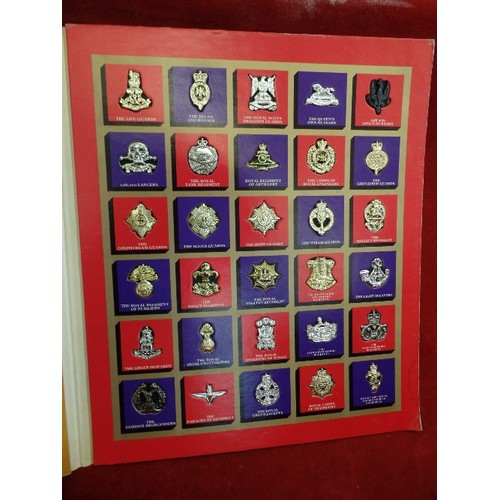 95 - COLLECTION OF BADGES 'THE GREAT BRITISH REGIMENTS' COMPLETE & DISPLAYED IN FOLDER.