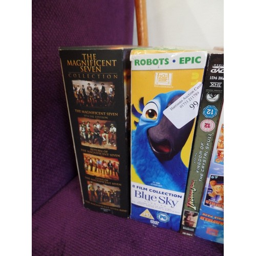 99 - DVD BOXED SETS. INC ROBOTS EPIC, HOLLYWOOD MUSICALS, THE MAGNIFICENT SEVEN, GARFIELD.