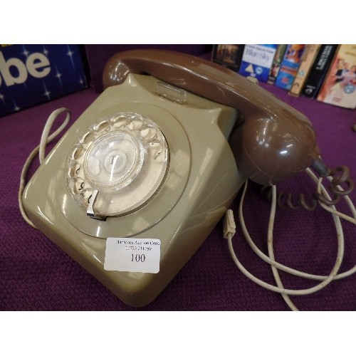 100 - RETRO 2-TONE TELEPHONE IN MUSHROOM AND BROWN.