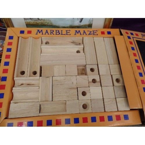 108 - MARBLE MAZE. WOODEN GAME. WITH BOX.