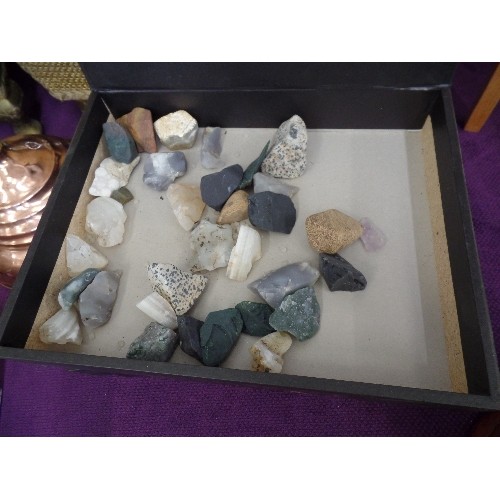 124 - 'TREASURES OF THE EARTH. GEMSTONES/ROCKS CONTAINED IN 3 BOXES