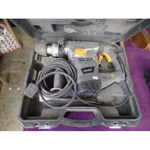 187 - TITAN MAGNESIUM ELECTRIC SDS ROTARY HAMMER DRILL. WITH CASE.