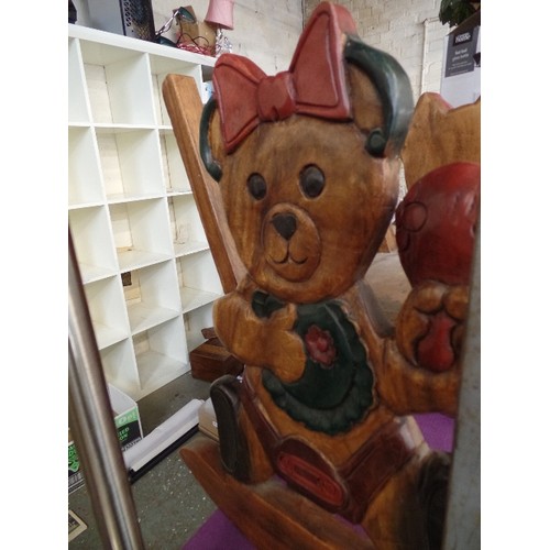 188 - CHILDS TEDDY BEAR ROCKING CHAIR. VERY SOLID.