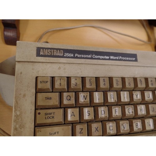 337 - VINTAGE AMSTRAD KEYBOARD AND PRINTER. ALSO A COMPUTER TOWER.