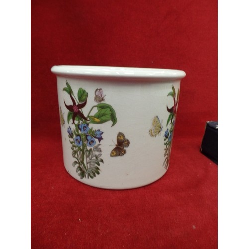 265 - ROYAL WORCESTER 'HERBS' FLAN DISH9WITH BOX], ALSO 2 X PORTMEIRION 'BOTANIC GARDEN' PLANTERS.