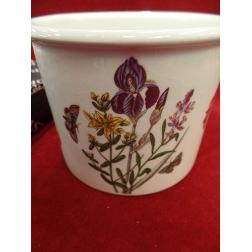 265 - ROYAL WORCESTER 'HERBS' FLAN DISH9WITH BOX], ALSO 2 X PORTMEIRION 'BOTANIC GARDEN' PLANTERS.