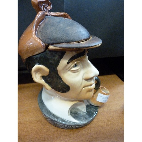 240 - SHERLOCK HOLMES GBD BISCUIT BARREL. HIS DEERSTALKER IS THE LID.