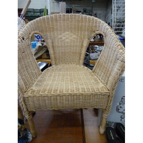 285 - PAIR OF WICKER CONSERVATORY CHAIRS. [LLOYD LOOM STYLE]