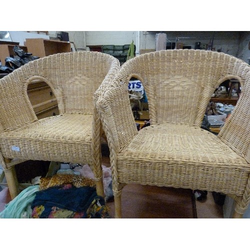 285 - PAIR OF WICKER CONSERVATORY CHAIRS. [LLOYD LOOM STYLE]