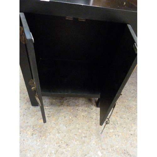 429 - THE BLACK BUREAU ORIENTAL BLACK LACQUERED STYLE CABINET