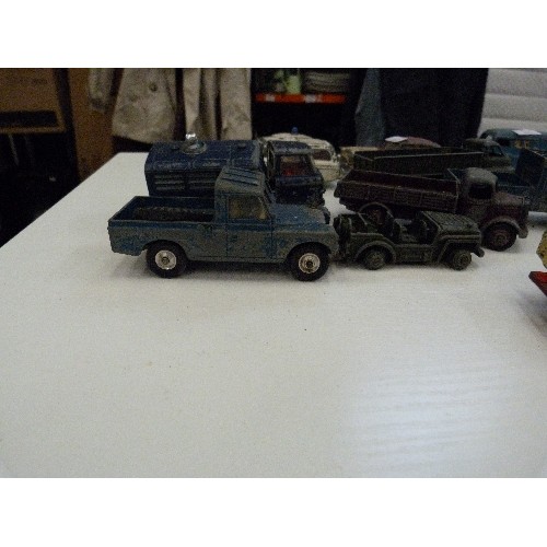 361A - 14 X VINTAGE DINKY AND CORGI DIE-CAST VEHICLES. INC DINKY 237 MERCEDES BENZ, 180 PACKARD CLIPPER, CO... 