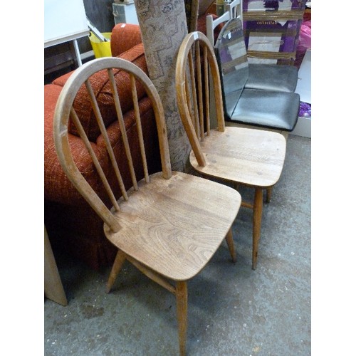 397 - PAIR OF VINTAGE ERCOL KITCHEN CHAIRS.