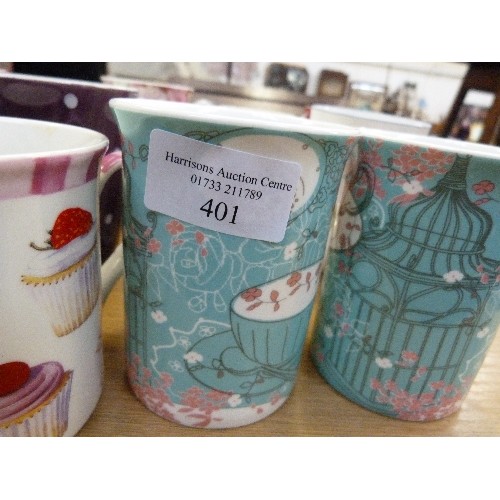 401 - 16 X CHINA DRINKING MUGS.