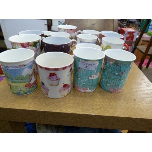 401 - 16 X CHINA DRINKING MUGS.