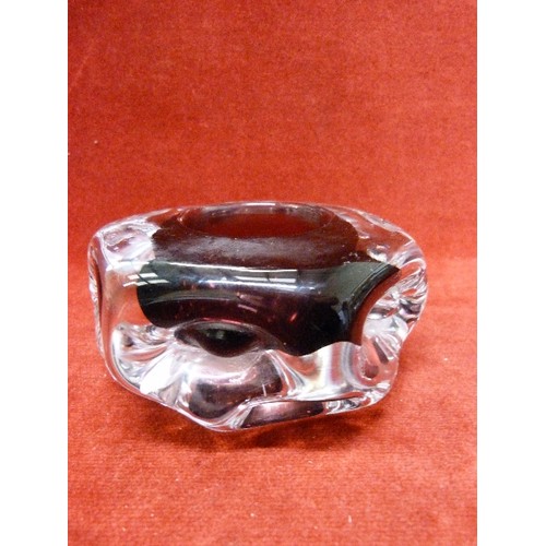 6 - LISKEARD GLASS PURPLE KNOBBLY ART GLASS BOWL