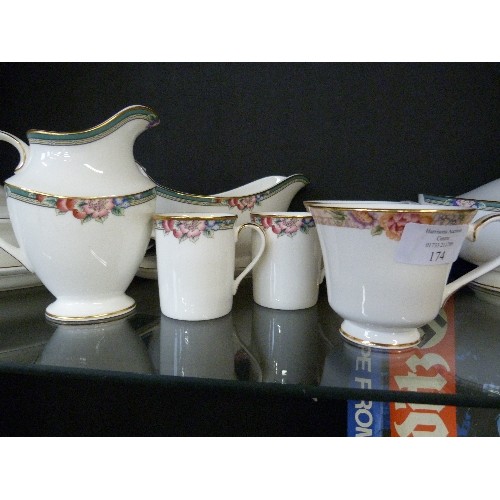 174 - PART SET OF ROYAL DOULTON DARJEELING  INCLUDING  TUREEN, GRAVY BOAT, CUPS ETC