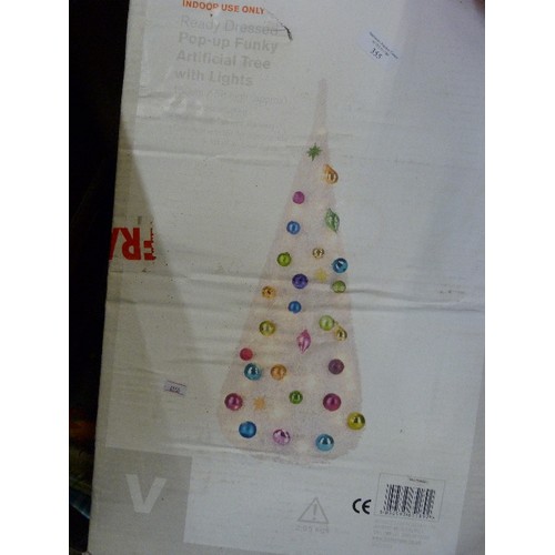 355 - CHRISTMAS LOT. DISNEY TIGGER SANTA SACK[NEW/TAGS] POP-UP FUNKY ARTIFICIAL TREE WITH LIGHTS, LOTS OF ... 