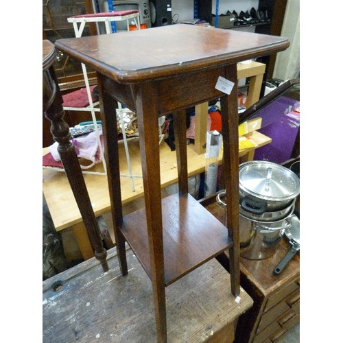 388 - 1940'S SQUARE OAK WOTNOT/PLANT STAND.