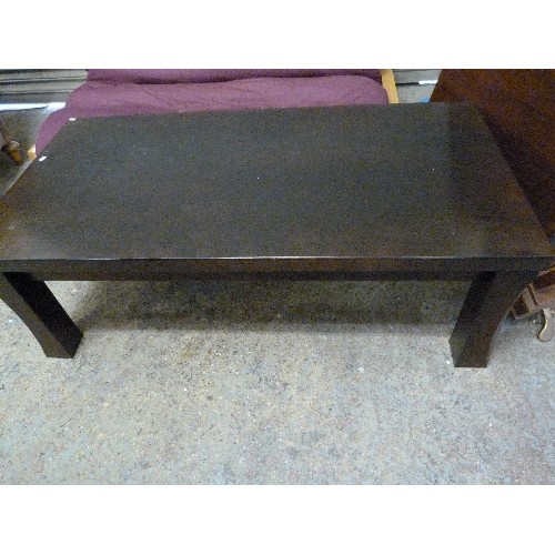 434 - KAREL MINTJENS DARK OAK STAINED COFFEE TABLE