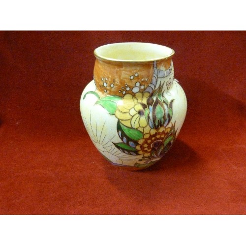 83 - ART DECO ROYAL WINTON HAND-PAINTED LUSTRE VASE. SMALL BRUISE TO GILT ON THE RIM.