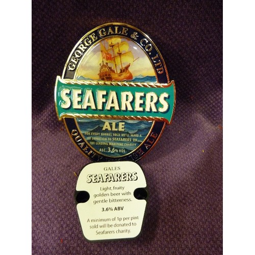 73 - BEER PUMP SIGN. SEAFARERS ALE-GEORGE GALE & CO. NEW/PACKAGED.