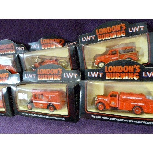 84 - LLEDO OFFICIAL LONDONS BURNING LWT DIE-CAST VEHICLES. SET OF 6.