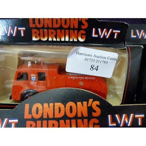 84 - LLEDO OFFICIAL LONDONS BURNING LWT DIE-CAST VEHICLES. SET OF 6.