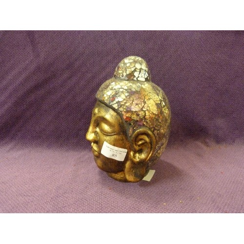 85 - THAI OR INDIAN BUDDHA HEAD. MOZAIC HEADDRESS.