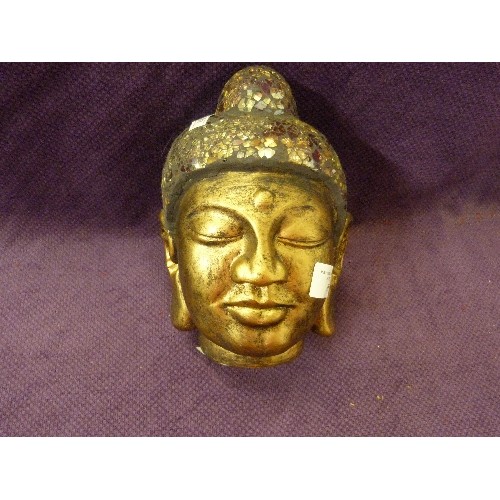 85 - THAI OR INDIAN BUDDHA HEAD. MOZAIC HEADDRESS.