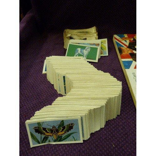 101 - 9 X VINTAGE BROOKE BOND ALBUMS FULL OF CARDS. ALSO LOOSE JOHN PLAYER CARDS, AND LOOSE DOMINO FILTER ... 