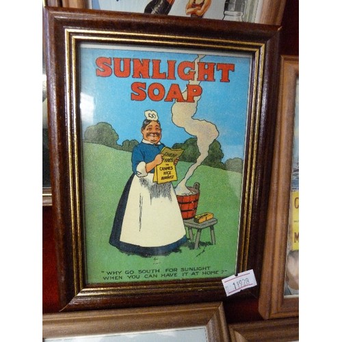 145 - 10 X MINIATURE ADVERTISING POSTERS. FRAMED/GLAZED.  INC BOVRIL, MARS, PEARS SOAP ETC.