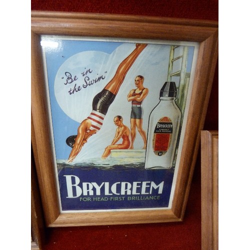 145 - 10 X MINIATURE ADVERTISING POSTERS. FRAMED/GLAZED.  INC BOVRIL, MARS, PEARS SOAP ETC.