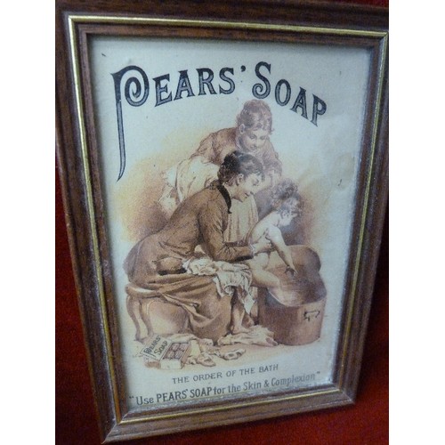 145 - 10 X MINIATURE ADVERTISING POSTERS. FRAMED/GLAZED.  INC BOVRIL, MARS, PEARS SOAP ETC.