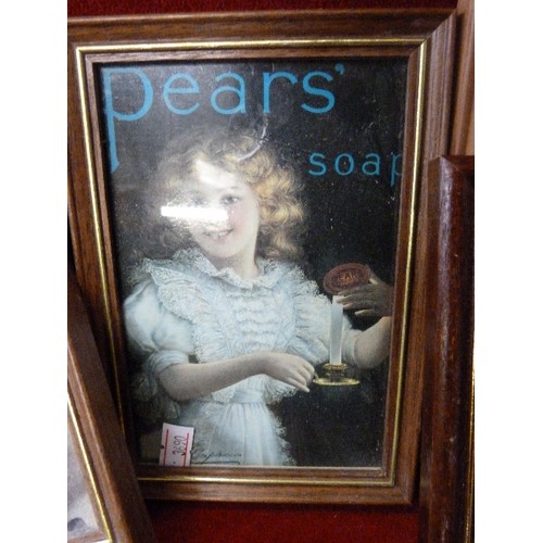 145 - 10 X MINIATURE ADVERTISING POSTERS. FRAMED/GLAZED.  INC BOVRIL, MARS, PEARS SOAP ETC.