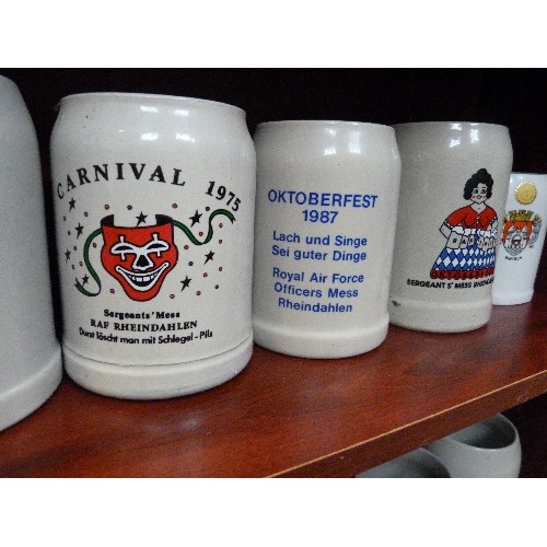 380 - GERMAN 70'S 80'S BEER TANKARD COLLECTION. 11 X CERAMIC, 3 X PEWTER.