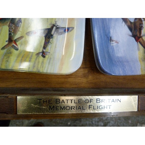 383 - BATTLE OF BRITAIN MEMORIAL FLIGHT. DAVENPORT LIMITED EDITION COLLECTORS PLATES X 4 RECTANGULAR. TOGE... 