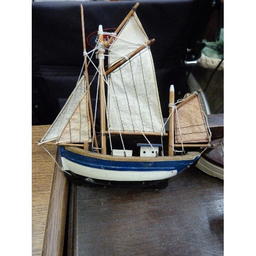 411 - COLLECTION OF SMALL WOODEN FISHING BOATS. APPROX X 22.