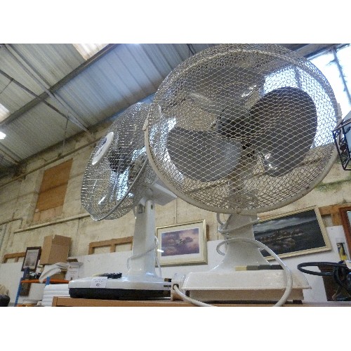 437 - 2 X DESK FANS. WHITE.