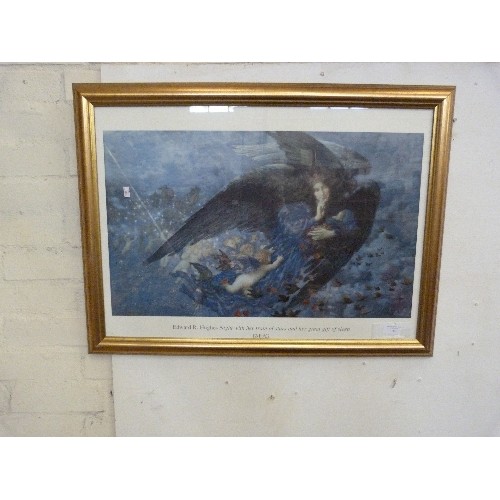 160 - GILT FRAMED PRINT BY EDWARD.R.HUGHES. 'NIGHT WITH HER TRAIN OF STARS & HER GREAT GIFT OF SLEEP'