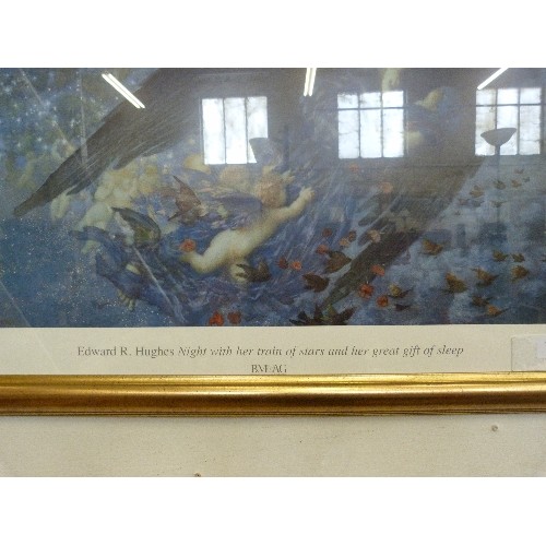 160 - GILT FRAMED PRINT BY EDWARD.R.HUGHES. 'NIGHT WITH HER TRAIN OF STARS & HER GREAT GIFT OF SLEEP'