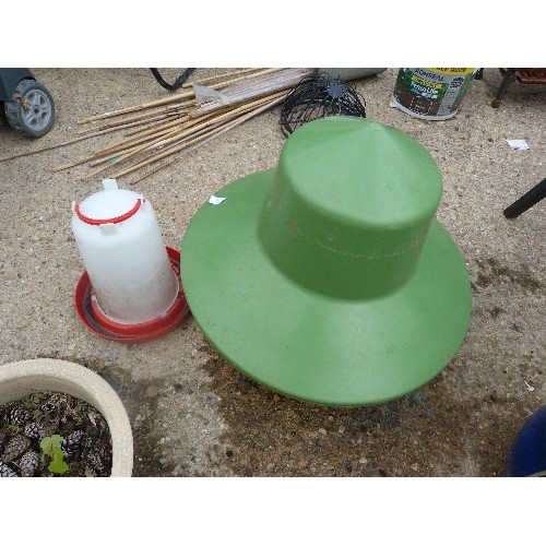 599 - 2 PLASTIC CHICKEN FEEDERS