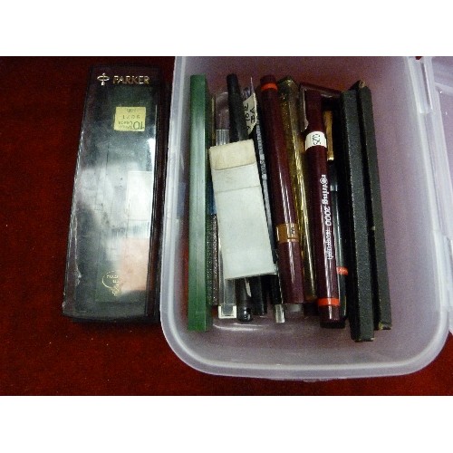 25 - BOX OF TECHNICAL DRAWING PENS - ROTRING ETC