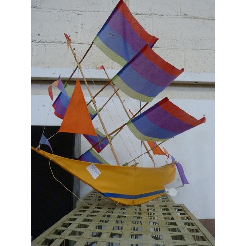 135 - COLOURFUL KITE IN THE FORM OF A GALLEON/SHIP.