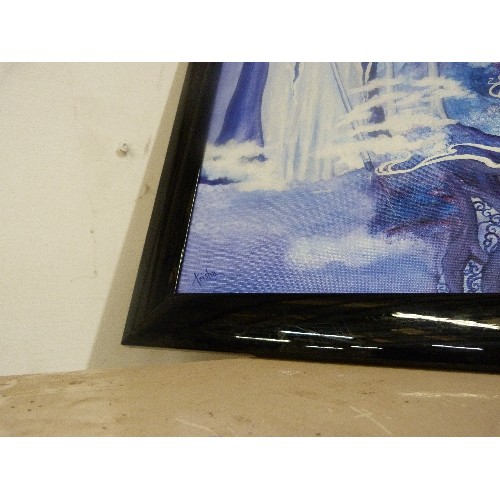 66A - FRAMED ACRYLIC PAINTING OF WIZARD SIGNED TEISHA