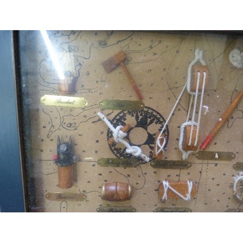 109B - FRAMED DISPLAY OF BOAT KNOTS