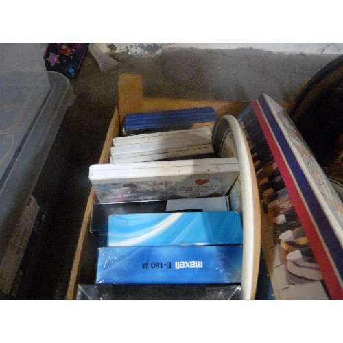 157A - BOX OF GLASS VASES, GOLF BALLS AND TEES, WII GAMES ETC