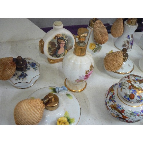 88 - VINTAGE CERAMIC PERFUME BOTTLES WITH ATOMISERS. X 18