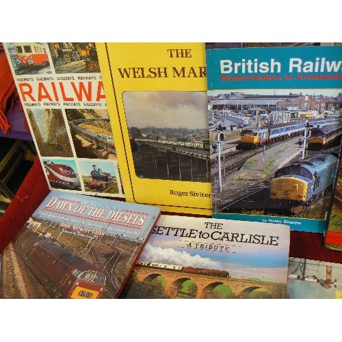 89 - TRAIN/LOCOMOTIVE BOOKS. INC, THE SETTLE TO CARLISLE, STEAM IN W.GERMANY, THE WELSH MARCHES.  X 8 BOO... 