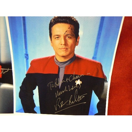 90 - 7 X OFFICIAL STAR TREK PHOTOGRAPHS. SIGNED.